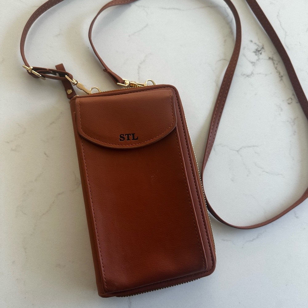 Brown Leather Crossbody Phone Bag